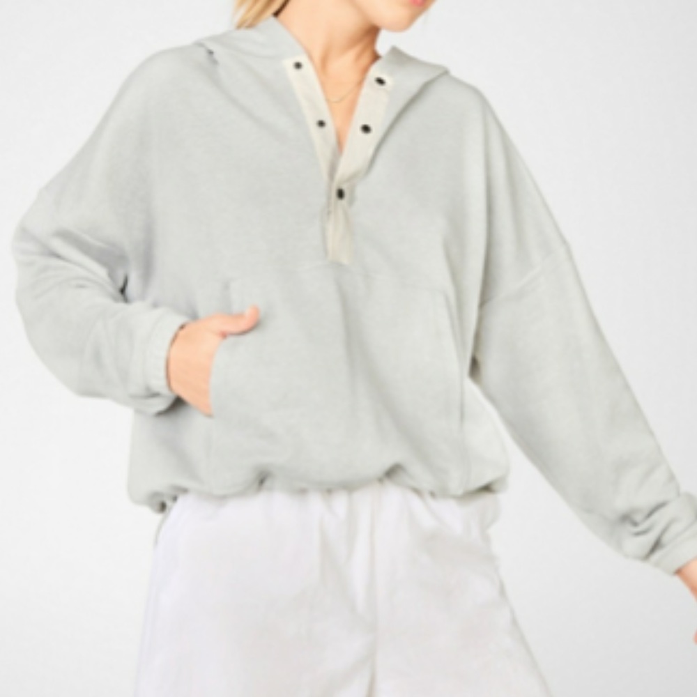 Fabletics grey pullover. Never worn. New with tags